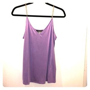 Purple Blouse with Gold Chain Straps
